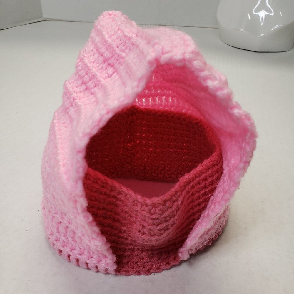 Girls Kids Pink Crochet Unique Handmade Hoodie with Mask | Facemask